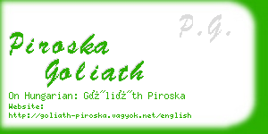 piroska goliath business card